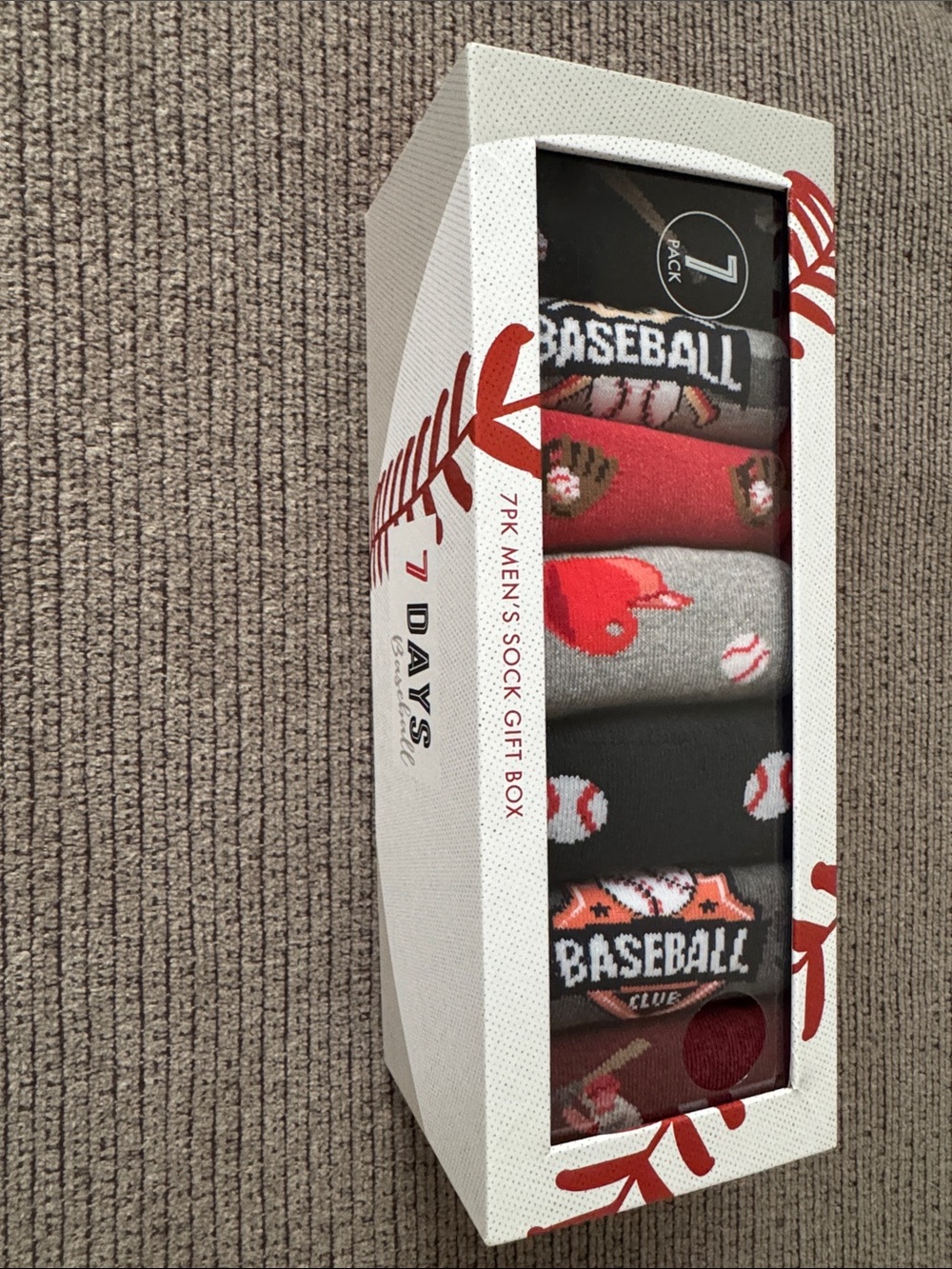 7-Pack Men's Baseball Crew Socks Gift Box